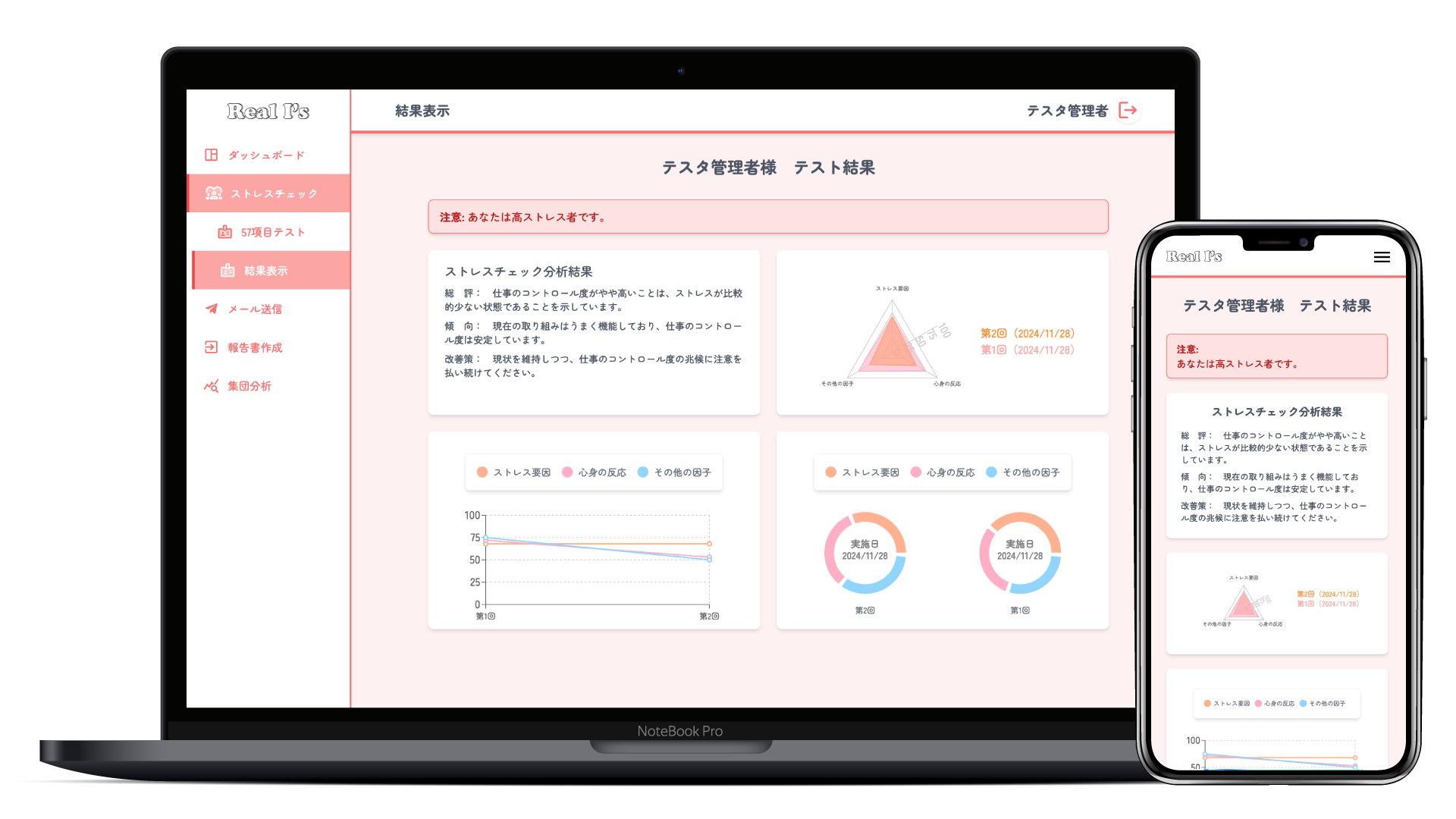 ストレスチェック結果画面